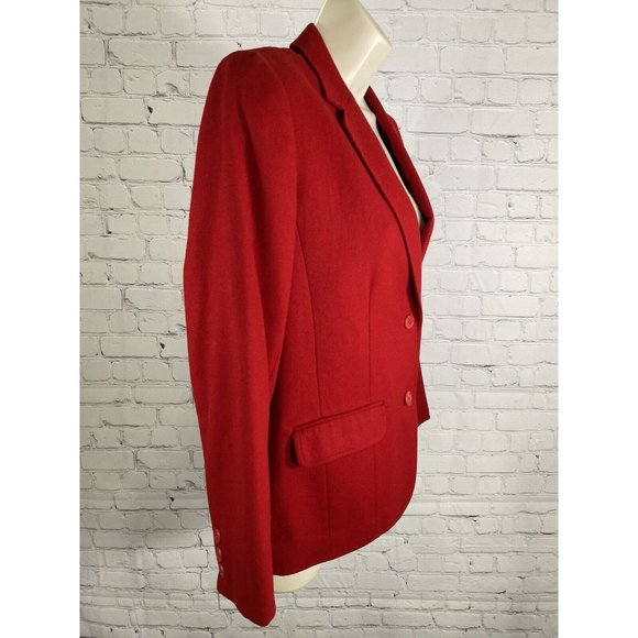 VTG Pendleton Woolen Mills Red 100% Wool Two Button Lined Jacket Blazer Womens 8 - Picture 2 of 10